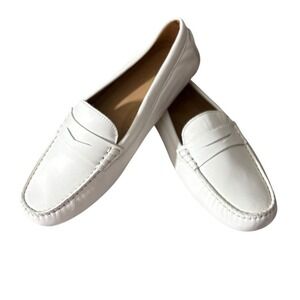 Flag Ltd Womens White leather driving mocs New without tags, sz 9